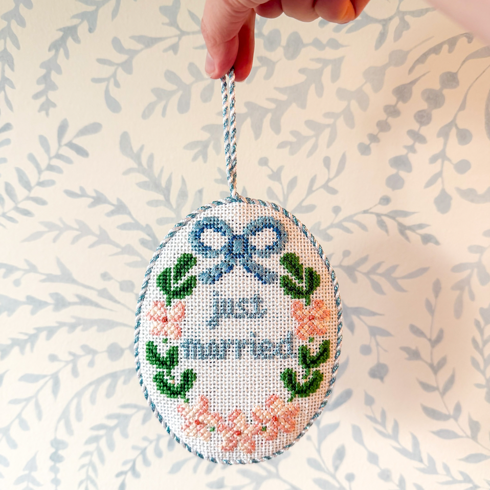 Just Married needlepoint canvas
