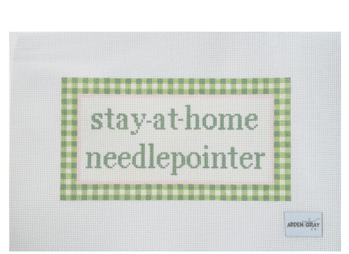 Stay at Home Needlepointer Gingham Needlepoint Canvas, 13 Mesh, 12x6 Design