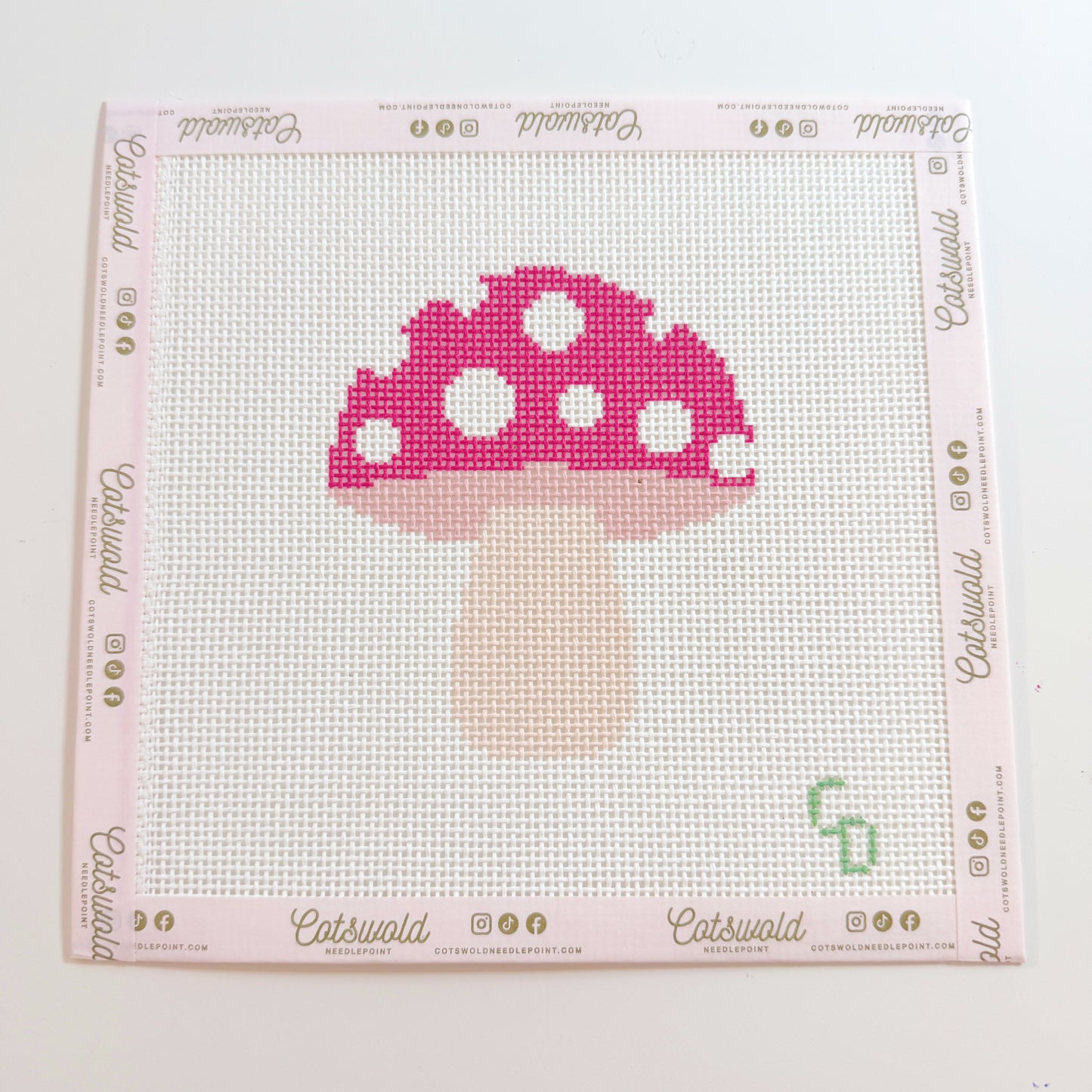 Mushroom Needlepoint Canvas, 13 Mesh, 3x4 Design