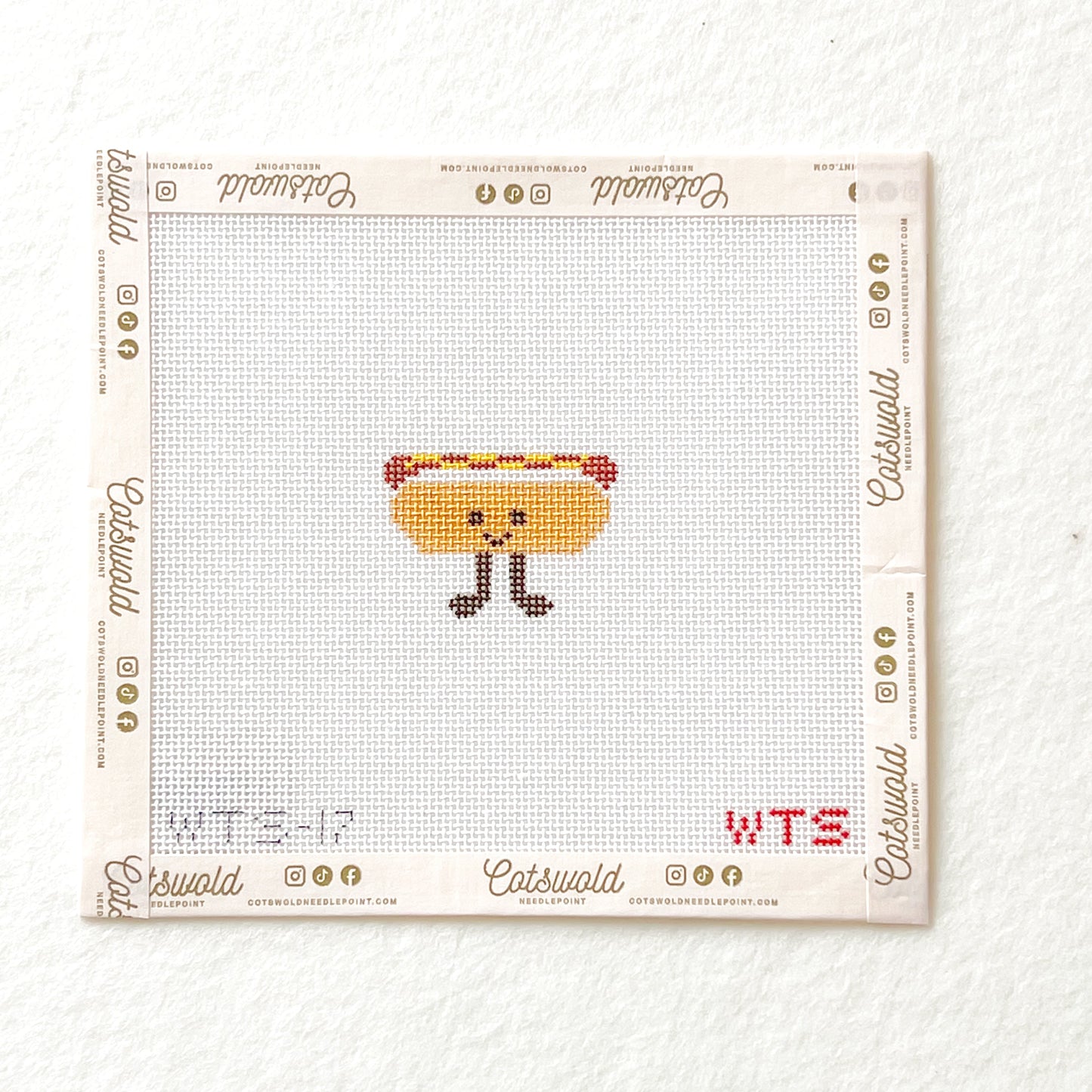 Mini Hot Dog Needlepoint Canvas, Hand Painted Hotdog Needlepoint, 18 Mesh, Mini Food Needlepoint Canvas, 1.5x2.5 Design