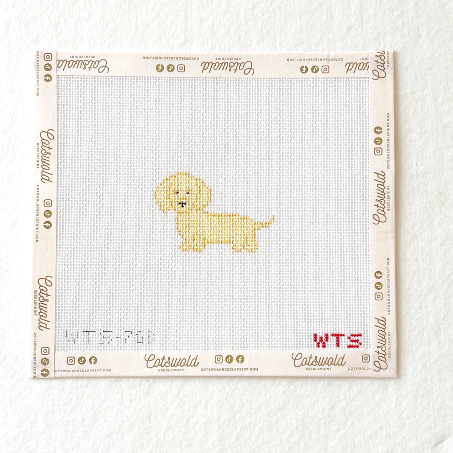 Mini Dachshund Needlepoint Canvas, Hand Painted Wiener Dog Needlepoint, 18 Mesh, Mini Sausage Dog Canvas, 1.5x2.5 Design
