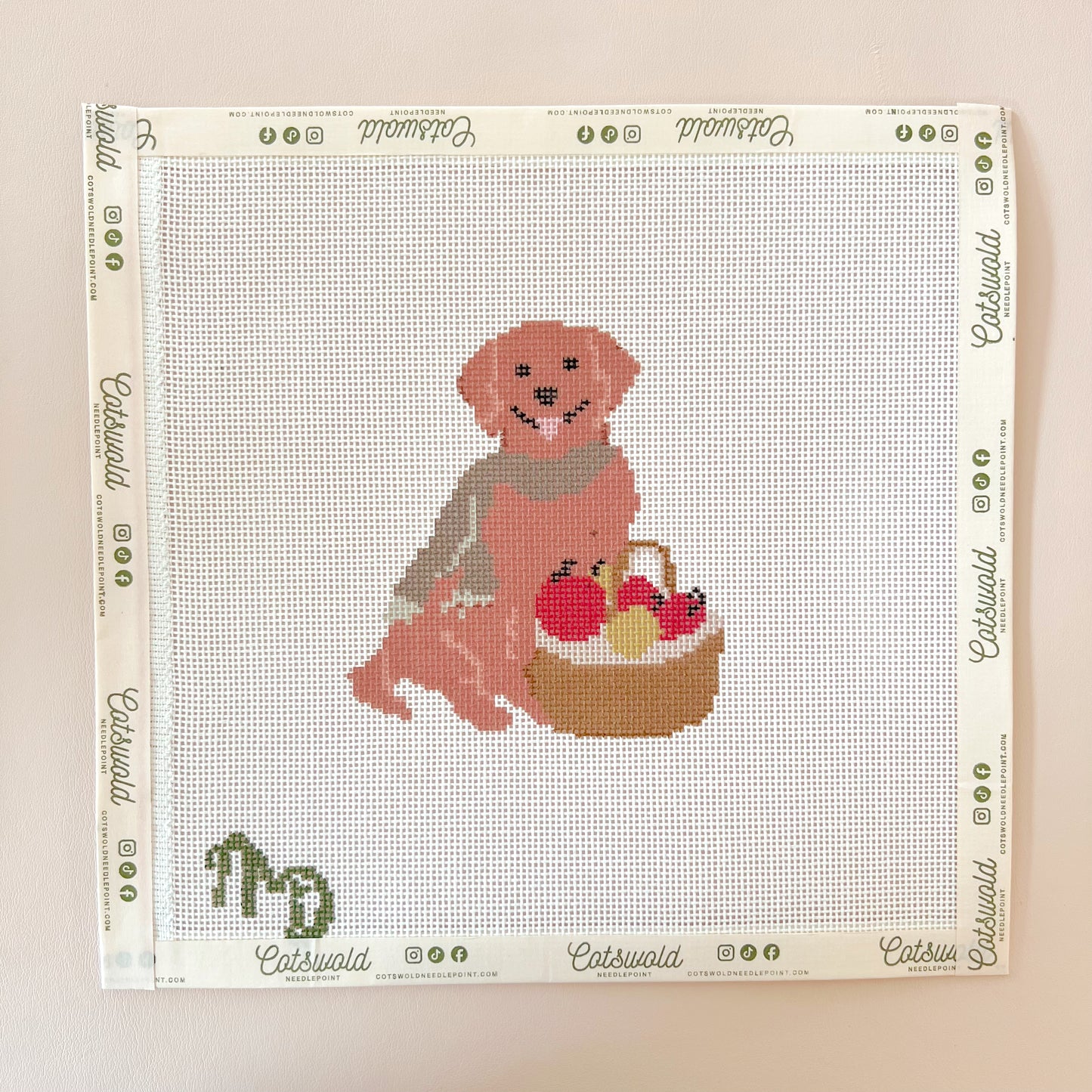 Murphy Fall Golden Retriever with Scarf Needlepoint Canvas, 18 Mesh