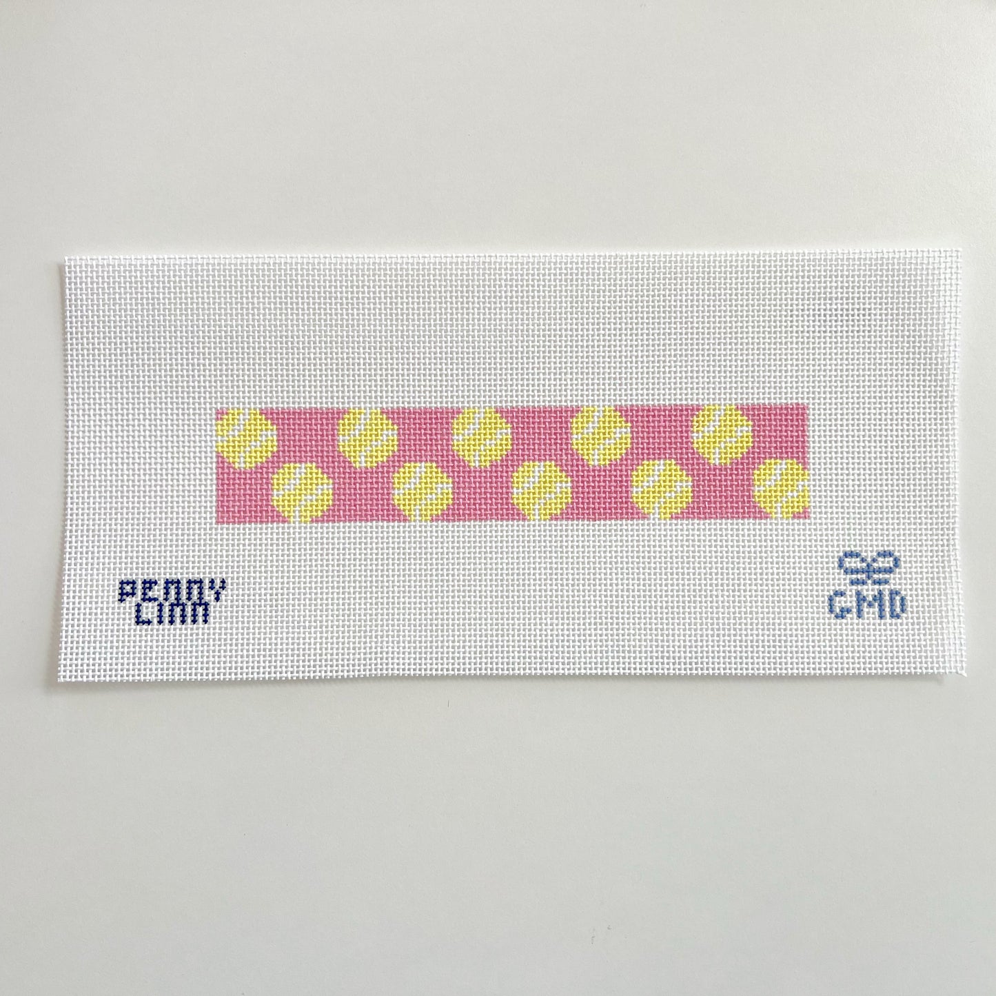Tennis Key Fob Pink Needlepoint Canvas, 13 Mesh, 1.62" x 8.31" Design Size
