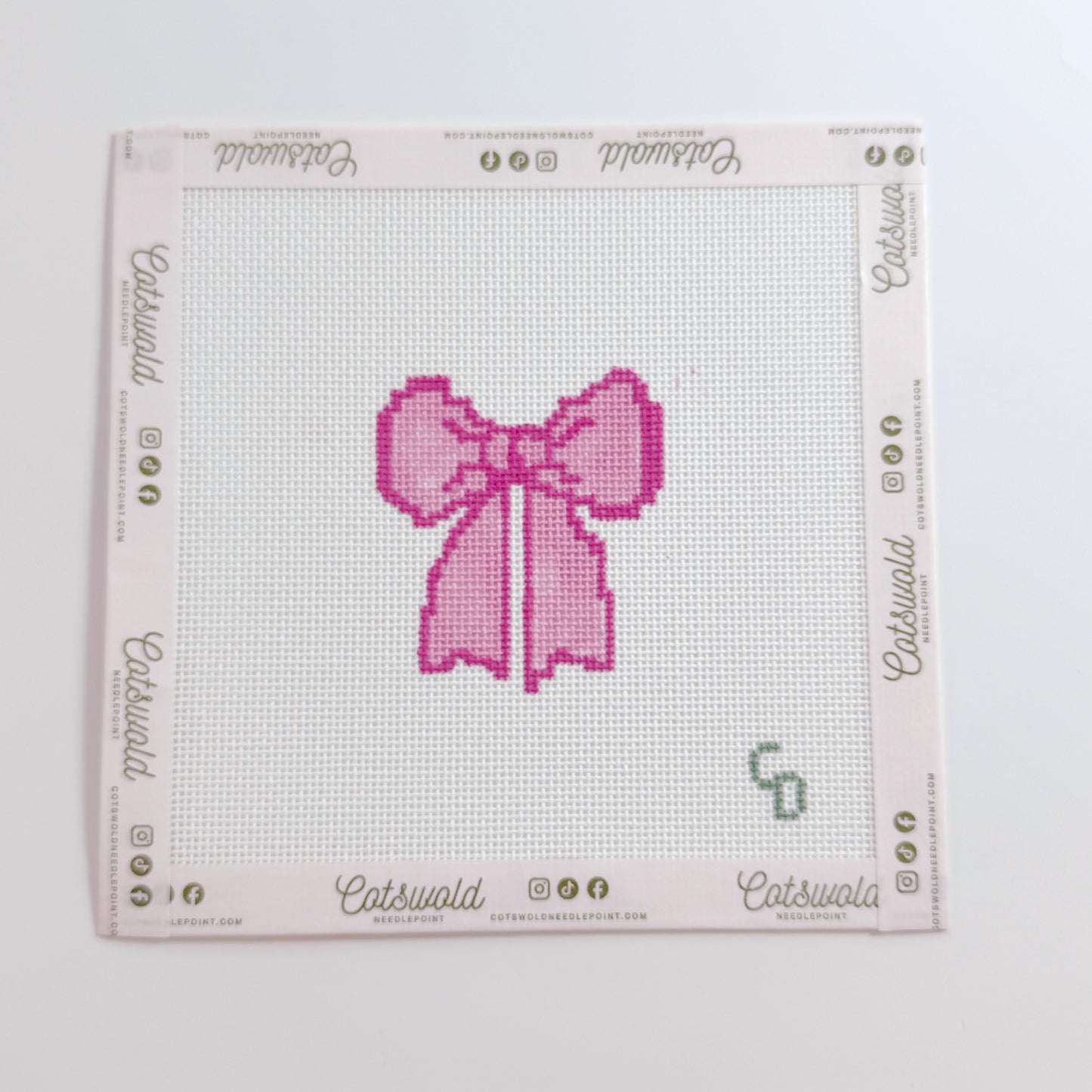 Hand Painted Coquette Bow 2.5” Needlepoint Canvas 18 Mesh Coquette Needlepoint Canvas Bow Hand Painted