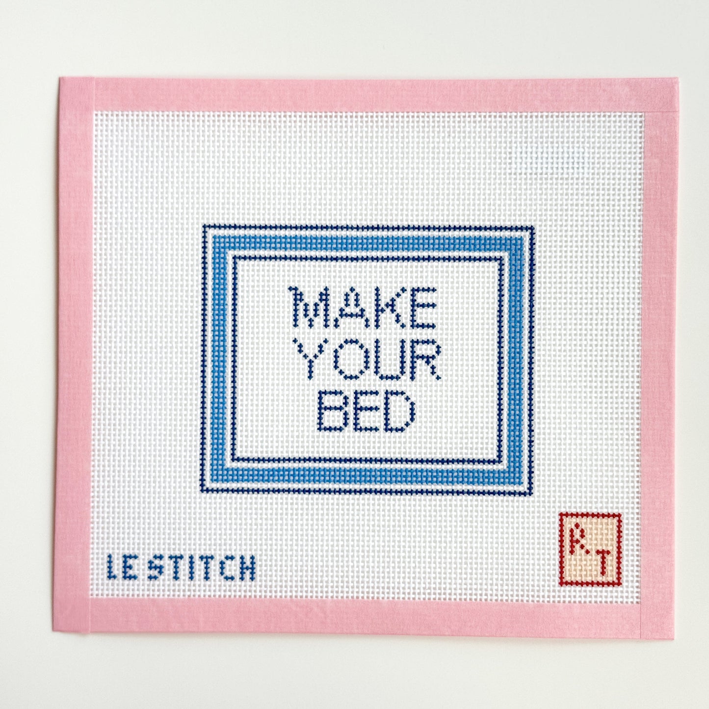 Make Your Bed Sign Needlepoint Canvas, 13 Mesh, 5"x4" Design Size, Beginner Needlepoint Canvas