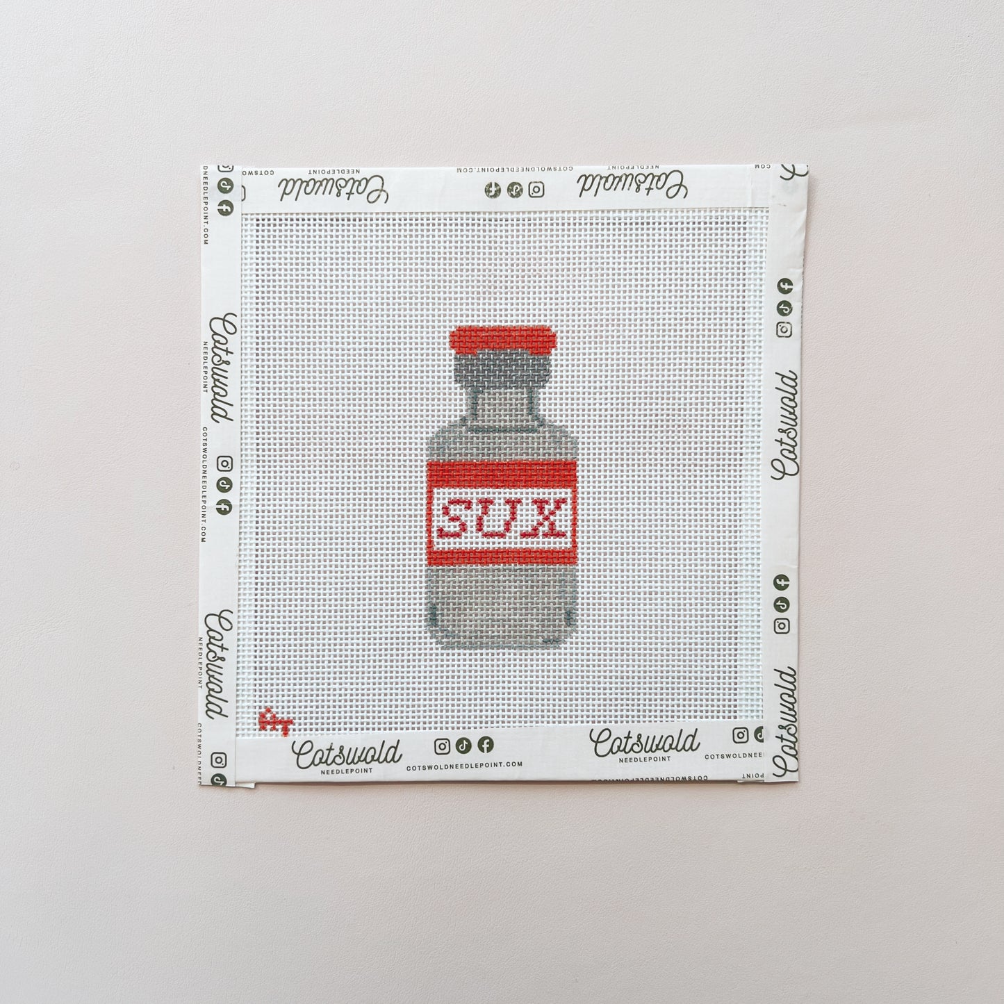 SUX Medicine Vial Needlepoint Canvas, 18 Mesh