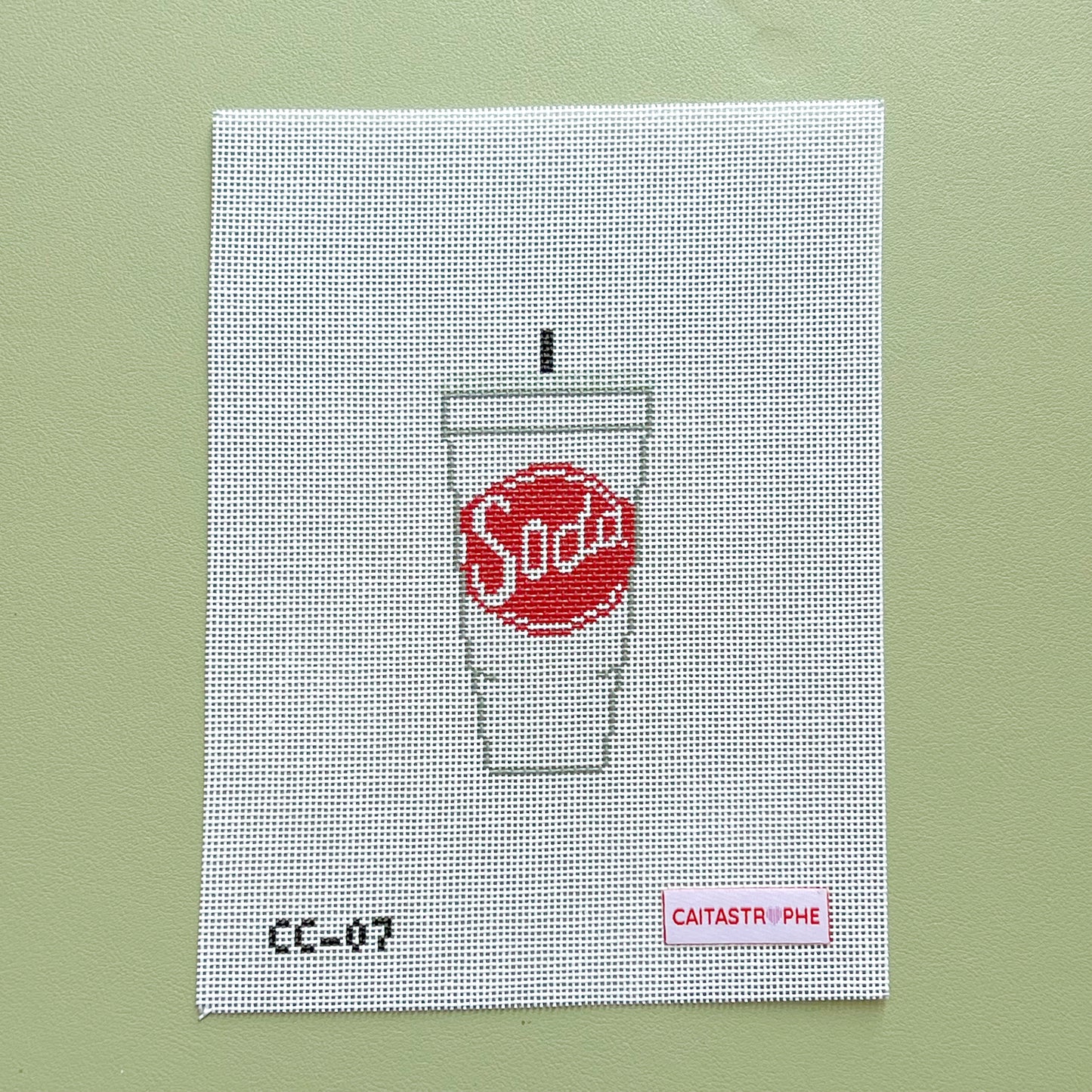 44oz Utah Soda Needlepoint Canvas, 18 Mesh, 2"x4" Design Size