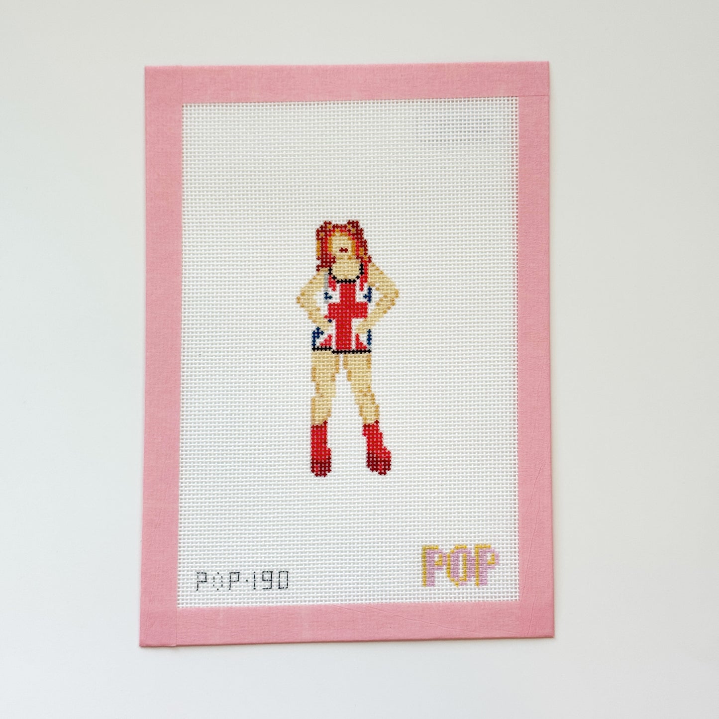 Ginger Spice Character Needlepoint Canvas, 18 mesh, 3.61" x 1.5", Pop Culture Needlepoint Canvas