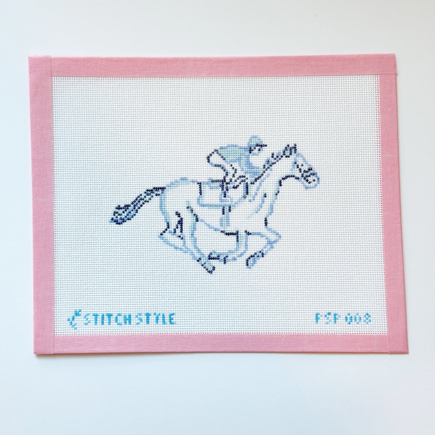 Kentucky Derby Jockey Horseback Riding Needlepoint Canvas, 18 Mesh, 6x5 Design