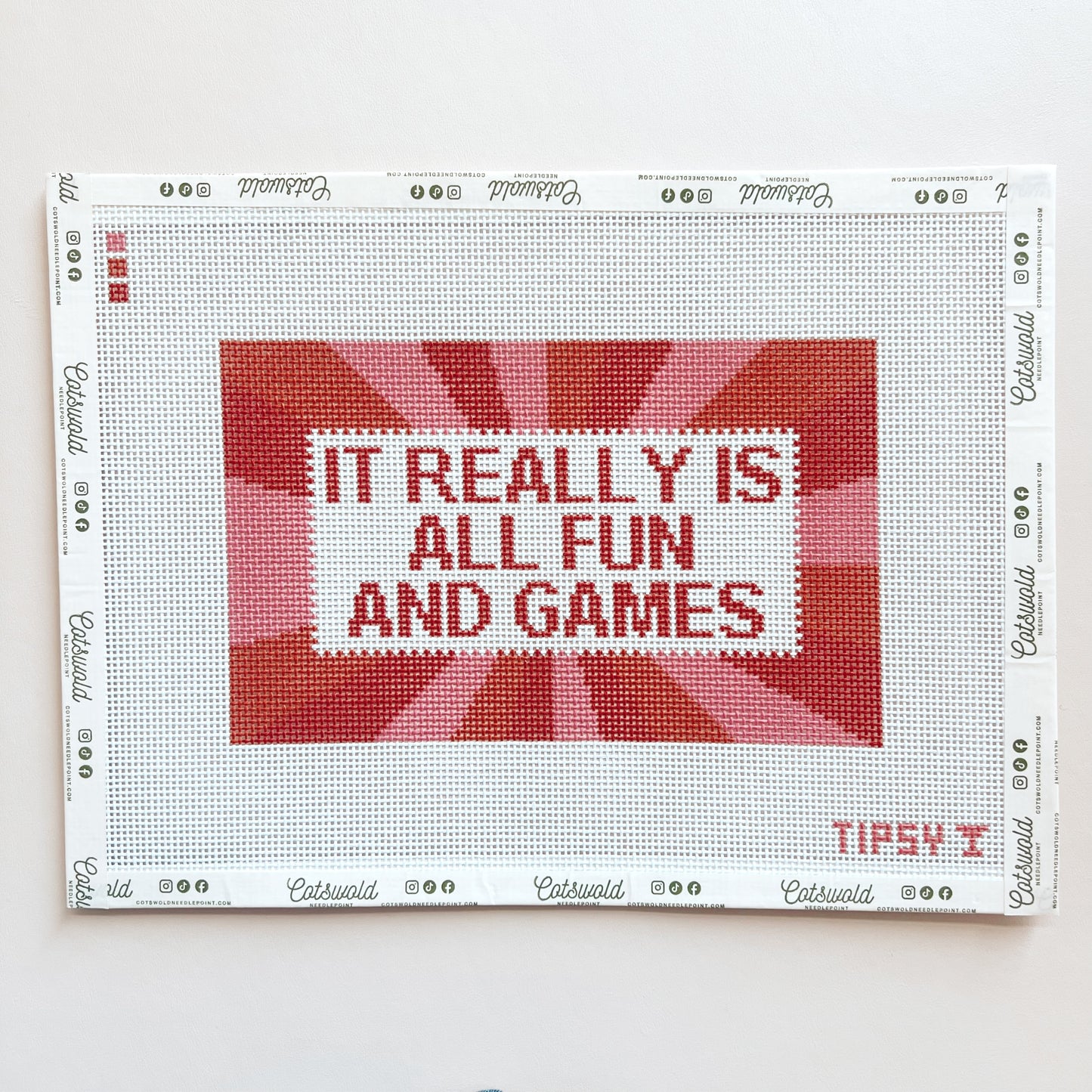 It Really Is All Fun And Games Needlepoint Canvas, 13 Mesh, 8 x 5" Design Size