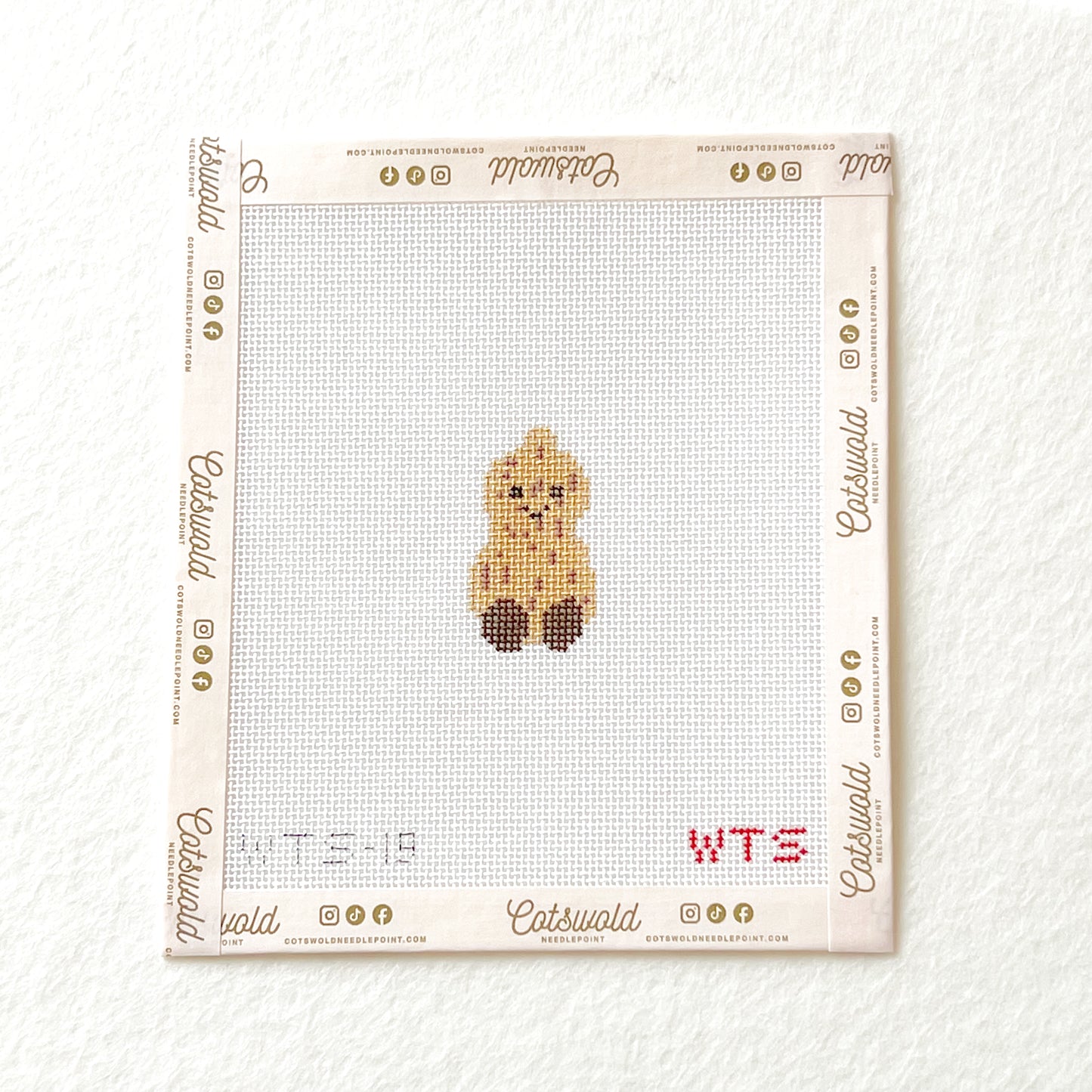 Mini Peanut Needlepoint Canvas, Hand Painted Peanut Needlepoint, 18 Mesh, Mini Food Needlepoint Canvas, 1.5x2.5 Design