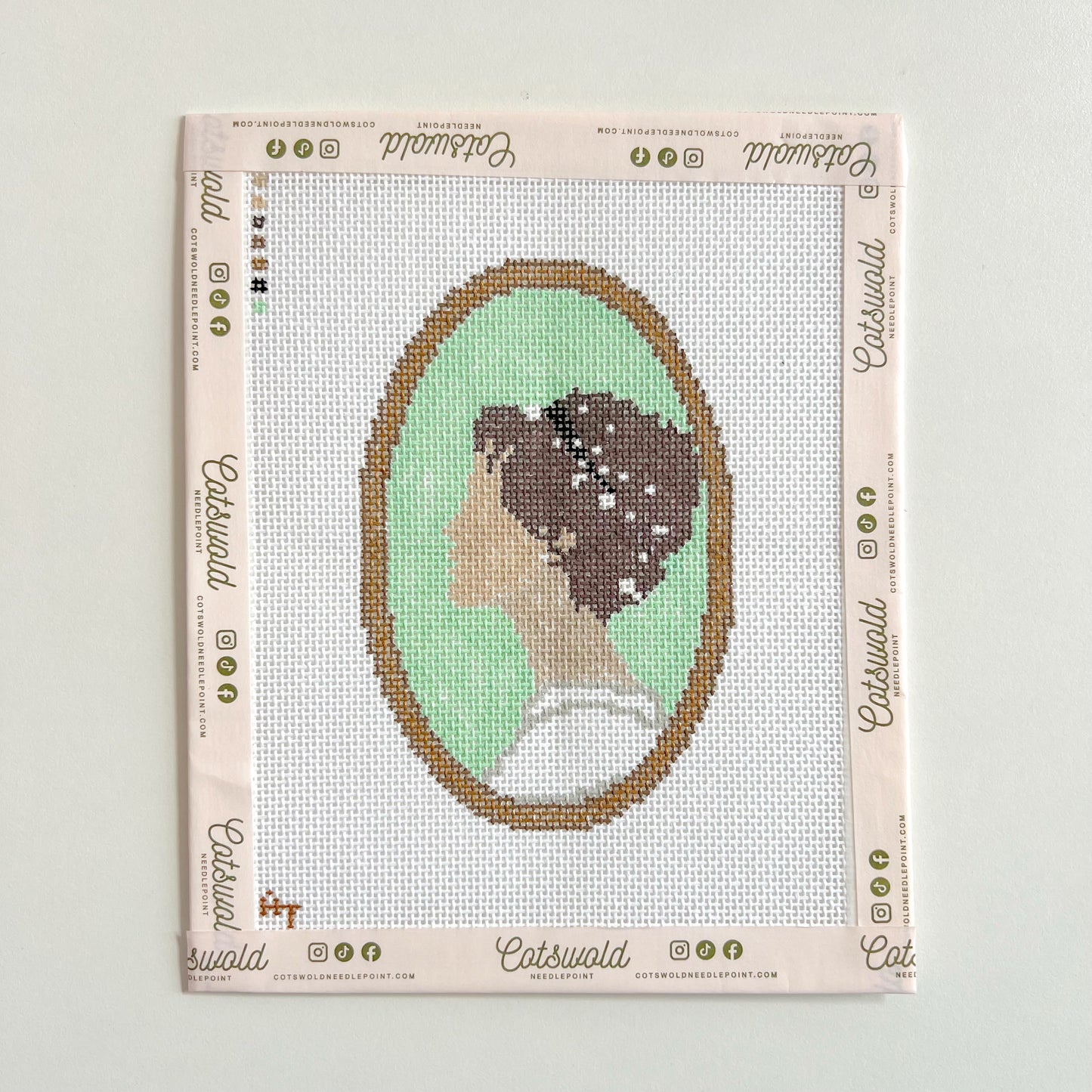 Elizabeth Bennett Frame Needlepoint Canvas, 18 Mesh, 5"x3.5" Design Size