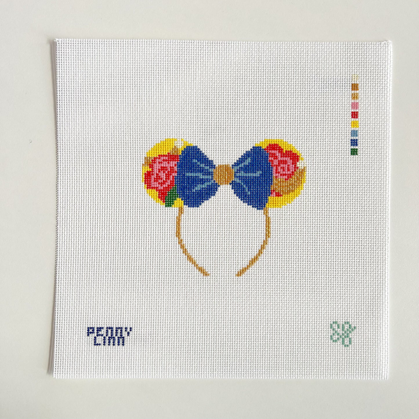 Belle Ears Needlepoint Canvas, 18 Mesh, 4" x 4" Design Size