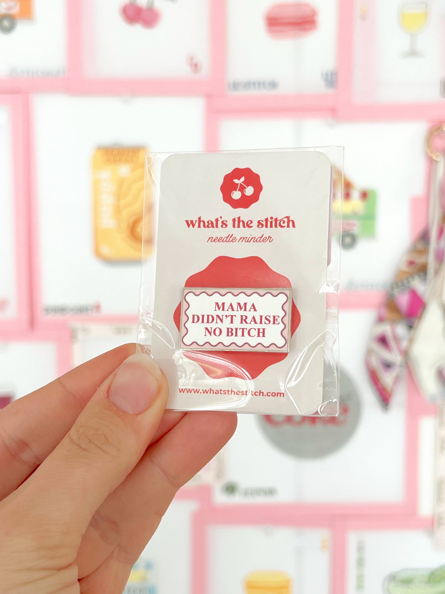 Mama Didn’t Raise No Bitch Needleminder, Funny Needlepoint Magnet, Snarky Stitching Accessory
