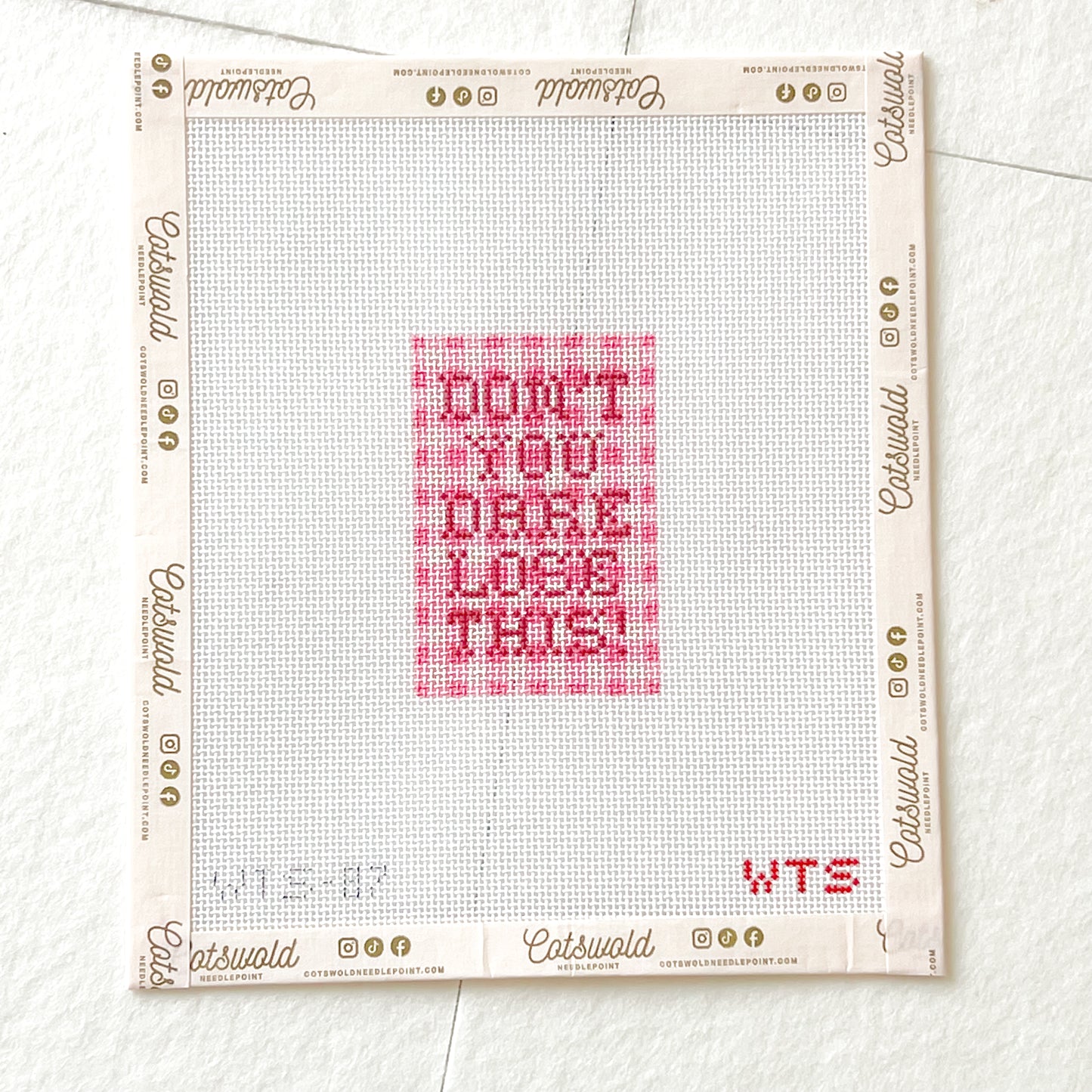 Don’t You Dare Lose This Needlepoint Canvas, Funny Travel Needlepoint, Hand Painted Luggage Tag Needlepoint Canvas, 18 Mesh, 3x4 Design