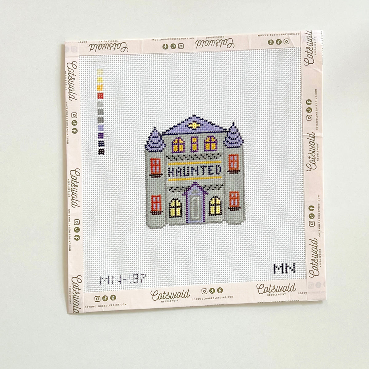 Haunted Village House Needlepoint Canvas, 18 Mesh, 3"x2" Design Size