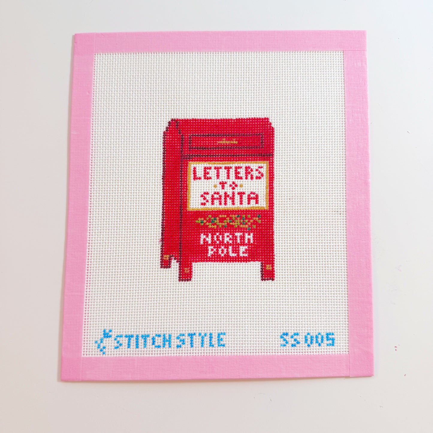 Letters to Santa Mailbox Needlepoint Canvas, 18 Mesh, 4x4 Design