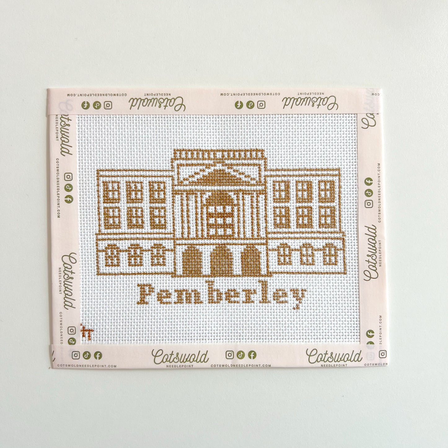 Pemberley House Brown Needlepoint Canvas, 18 Mesh, 5"x3" Design Size