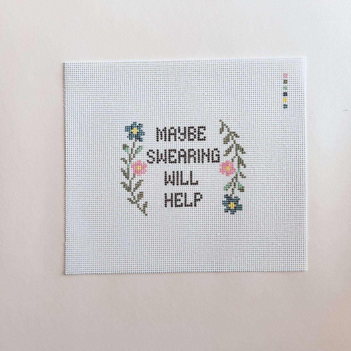 Maybe Swearing Will Help Needlepoint Canvas, 13 Mesh