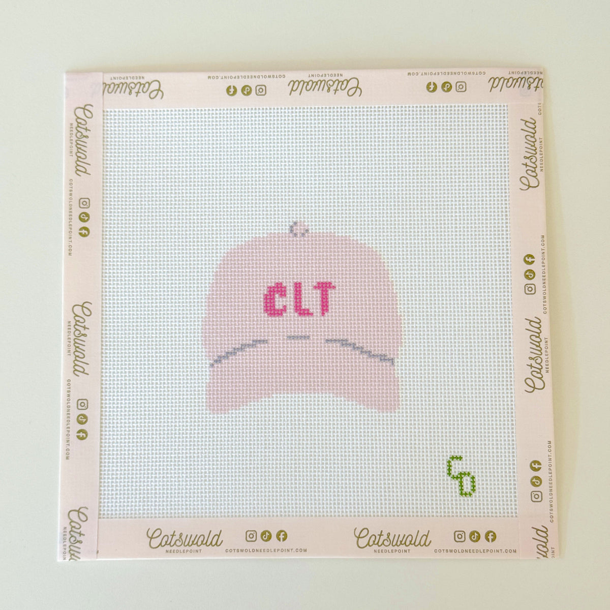 Charlotte (CLT) Ball Cap Needlepoint Canvas