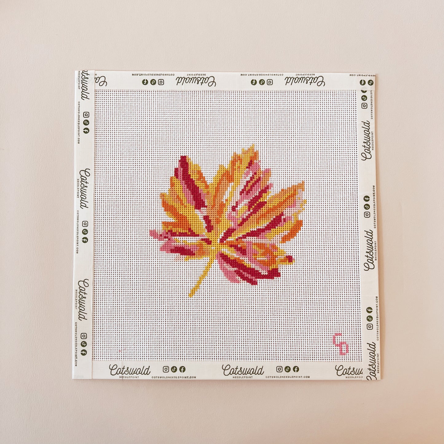 Fall Color Leaf Needlepoint Canvas, 18 Mesh