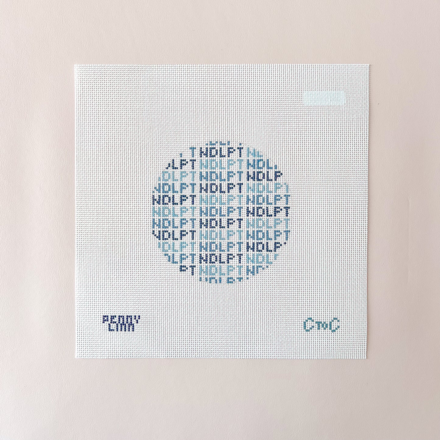 NDLPT Blue Round Needlepoint Canvas, 18 Mesh, 4" x 4" Design Size