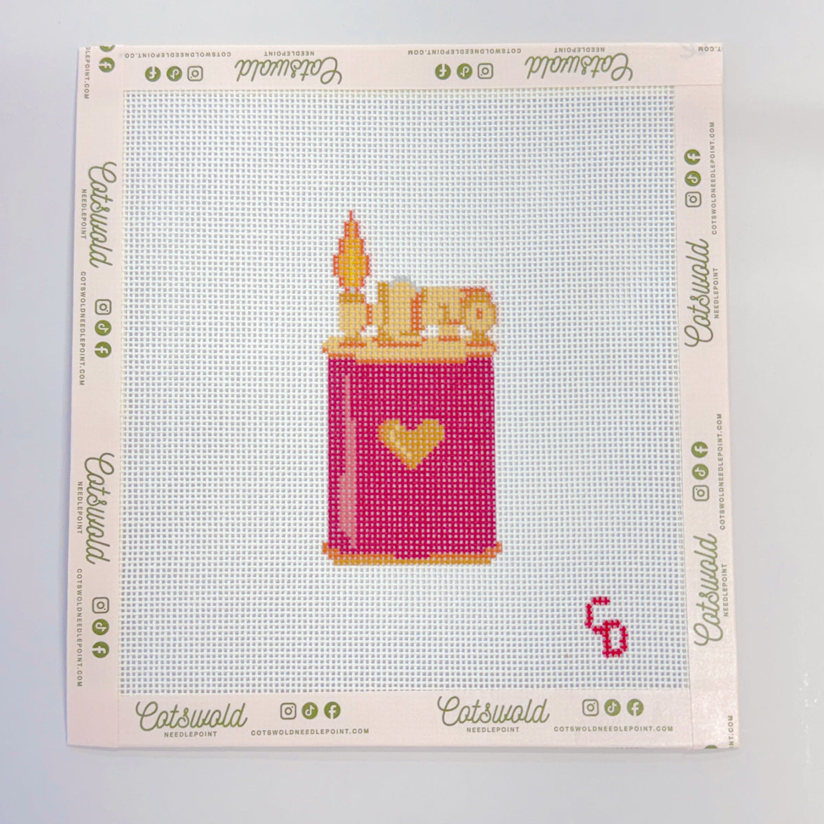 Red Heart Lighter Needlepoint Canvas, 18 Mesh, 3x4 Design
