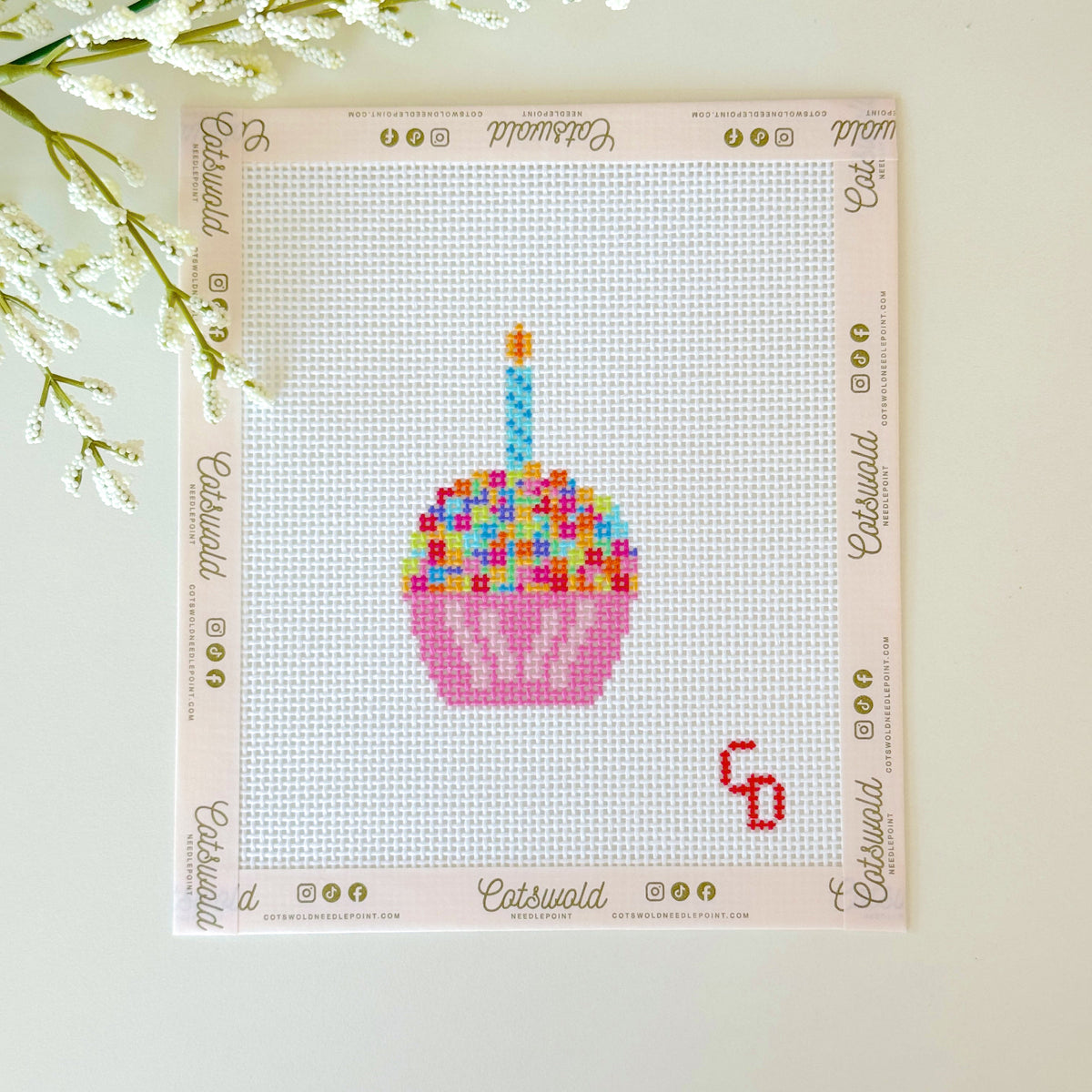 Birthday Cupcake Needlepoint Canvas