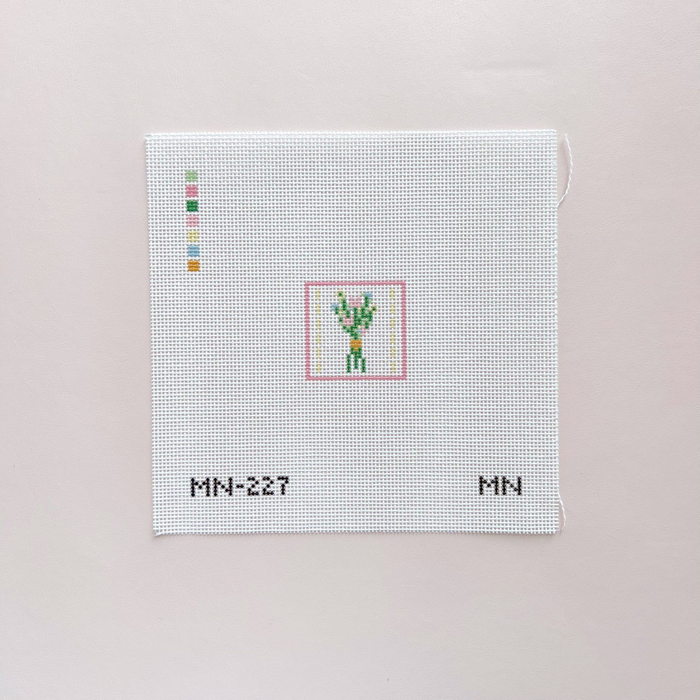 Flower Bouquet Mini Needlepoint Canvas, 18 Mesh, 1.5"x1.5" Design Size