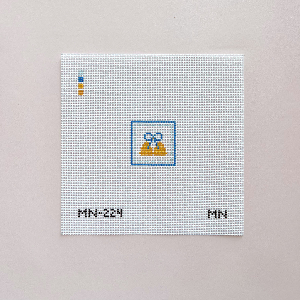 Wedding Church Bells Mini Needlepoint Canvas, 18 Mesh