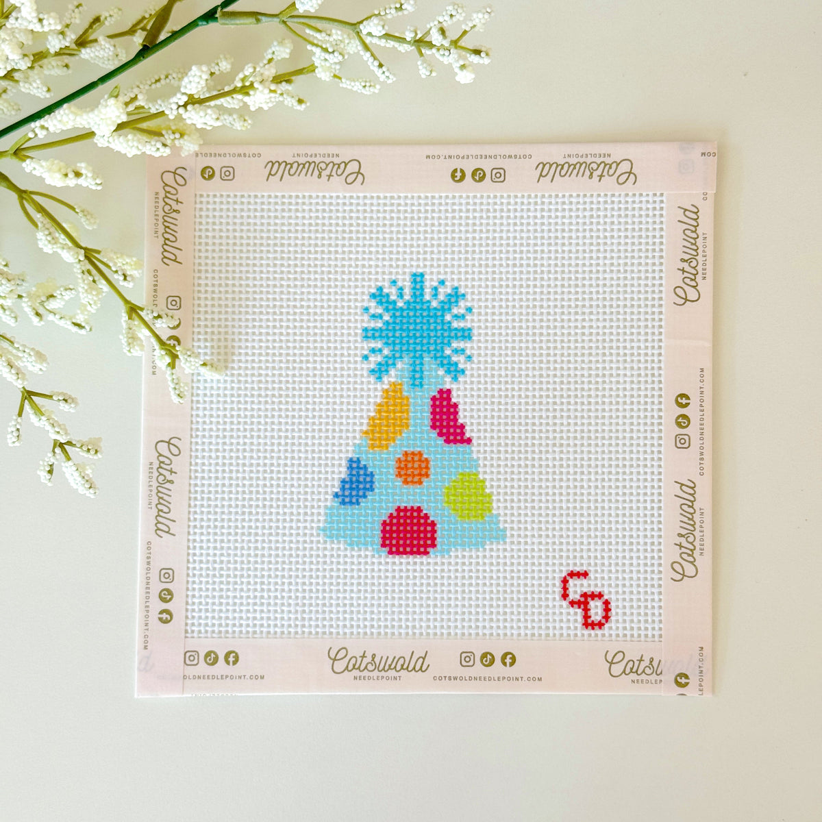 Blue Party Hat Needlepoint Canvas
