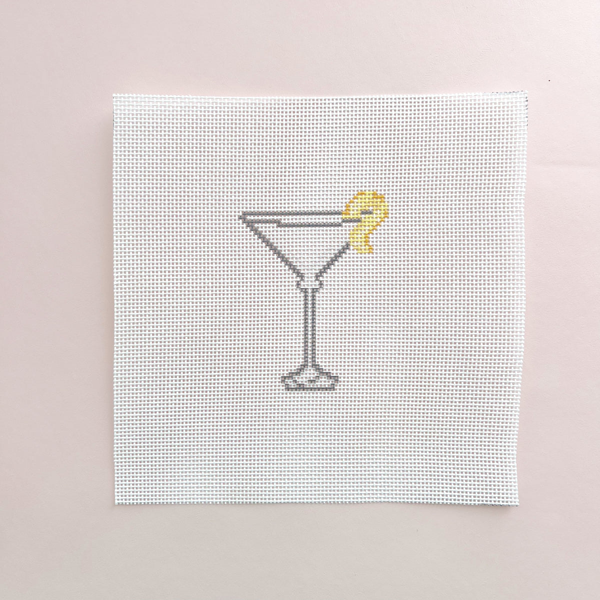 Plain Martini Needlepoint Canvas, 13 Mesh, 4"x4" Design Size