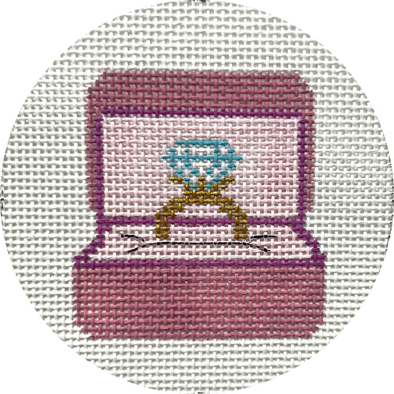 Engagement Ring Ornament Christmas Needlepoint Canvas, 13 Mesh