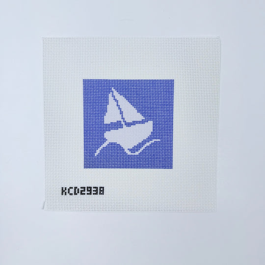 Beginner Boat Printed Square Needlepoint Canvas by KCN Designers