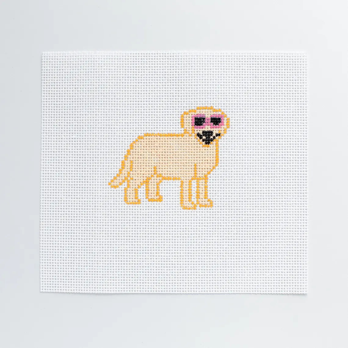 Blonde Lab with Pink Sunglasses needlepoint canvas