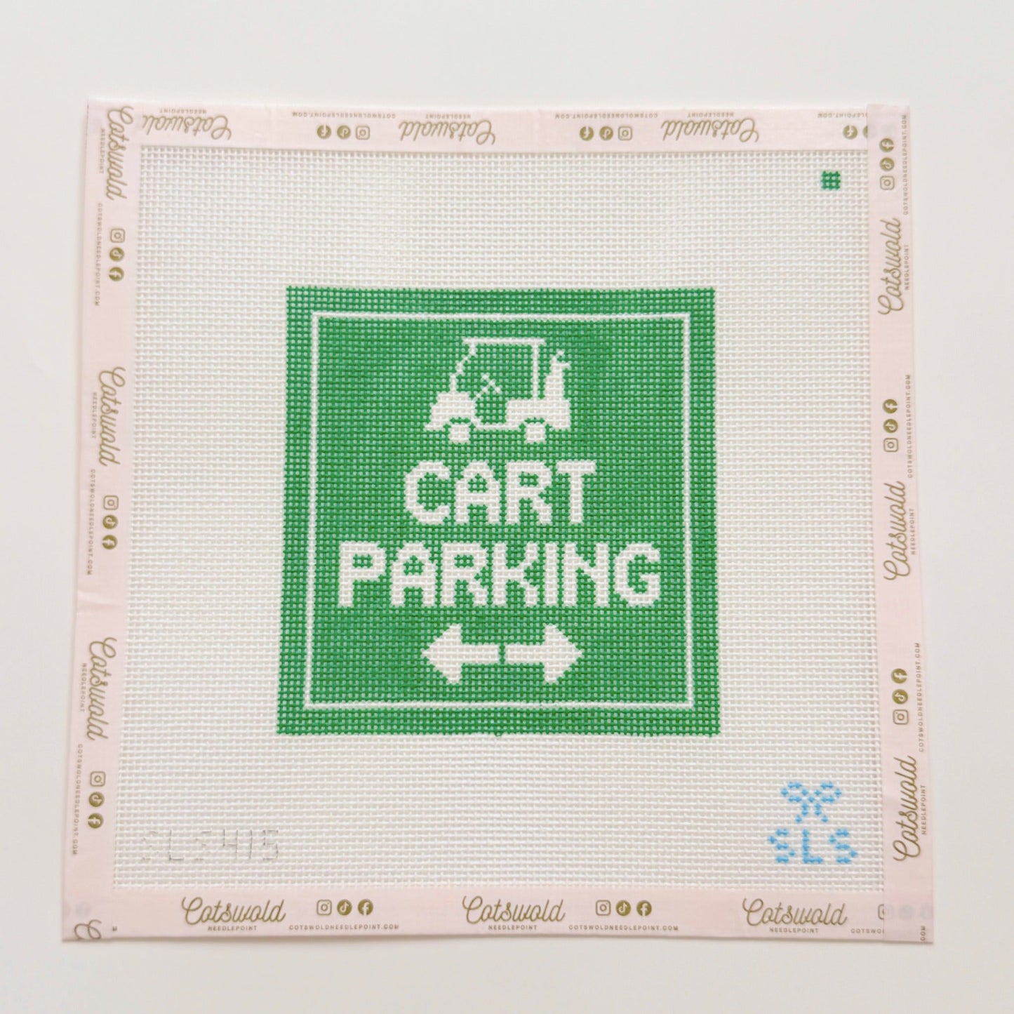 Cart Parking Sign Needlepoint Canvas by SLS Needlepoint