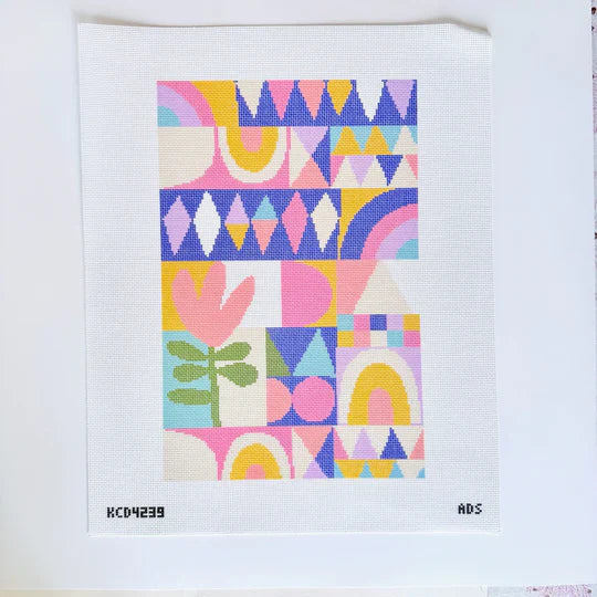 Geometric Foldover Printed Needlepoint Canvas by KCN Designers
