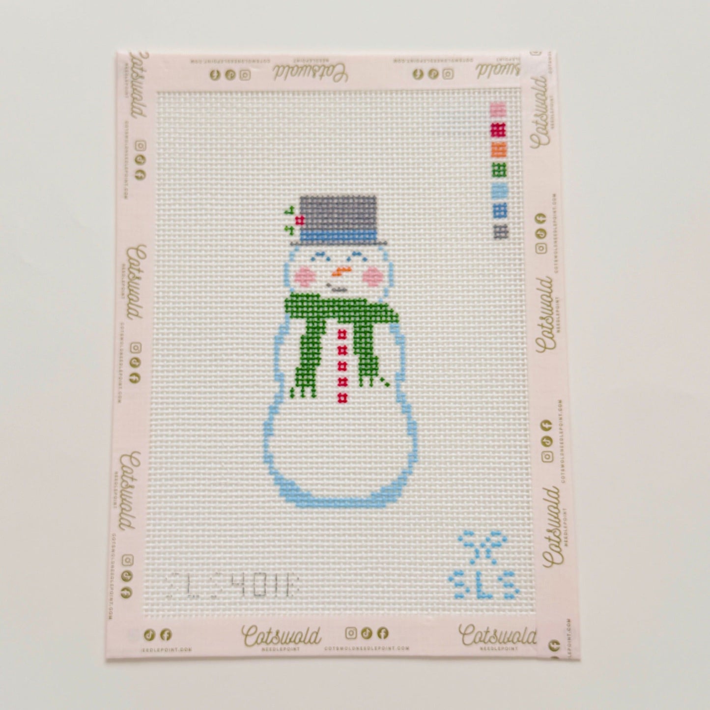 Happy Snowman Needlepoint Canvas by SLS Needlepoint