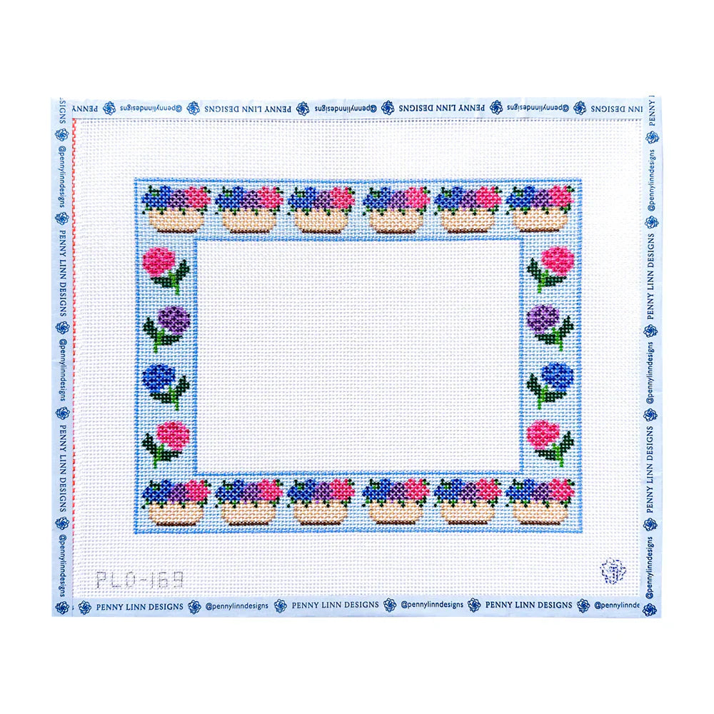 Hydrangea 5 x 7 Frame needlepoint canvas