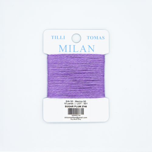 Milan Sugar Plum thread card for 13 mesh needlepoint canvas