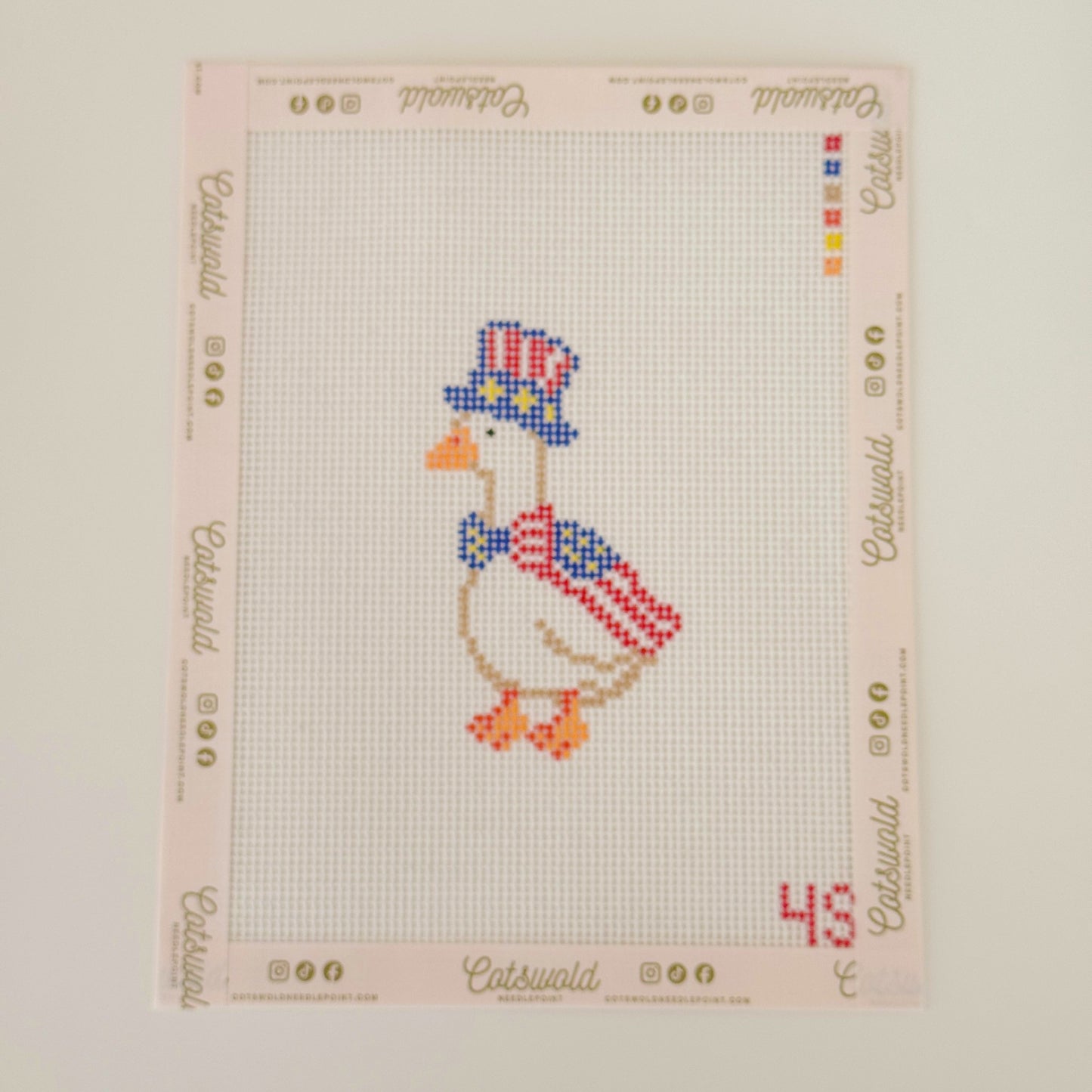 Patriotic Americana Goose Needlepoint Canvas
