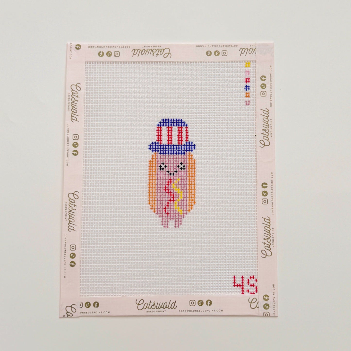Patriotic Americana Hot Dog Needlepoint Canvas