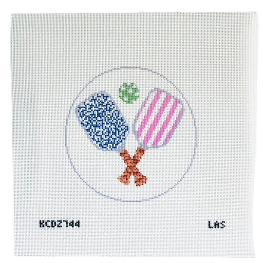 Pickleball Paddles Printed Needlepoint Canvas by KCN Designers
