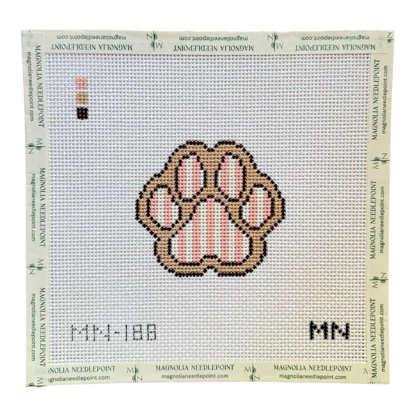 Pink Paw Print Needlepoint Canvas
