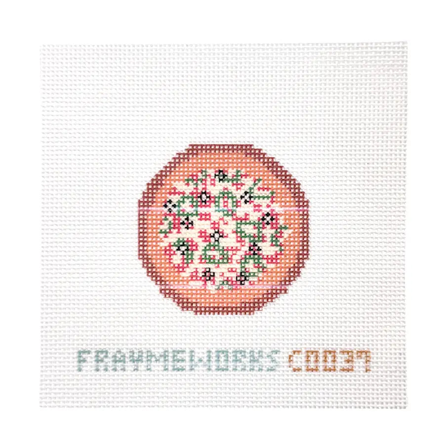 Pizza Big Round Mini Needlepoint Canvas