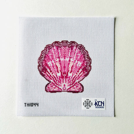 Pink Scallop Ornament Needlepoint Canvas by KCN Designers