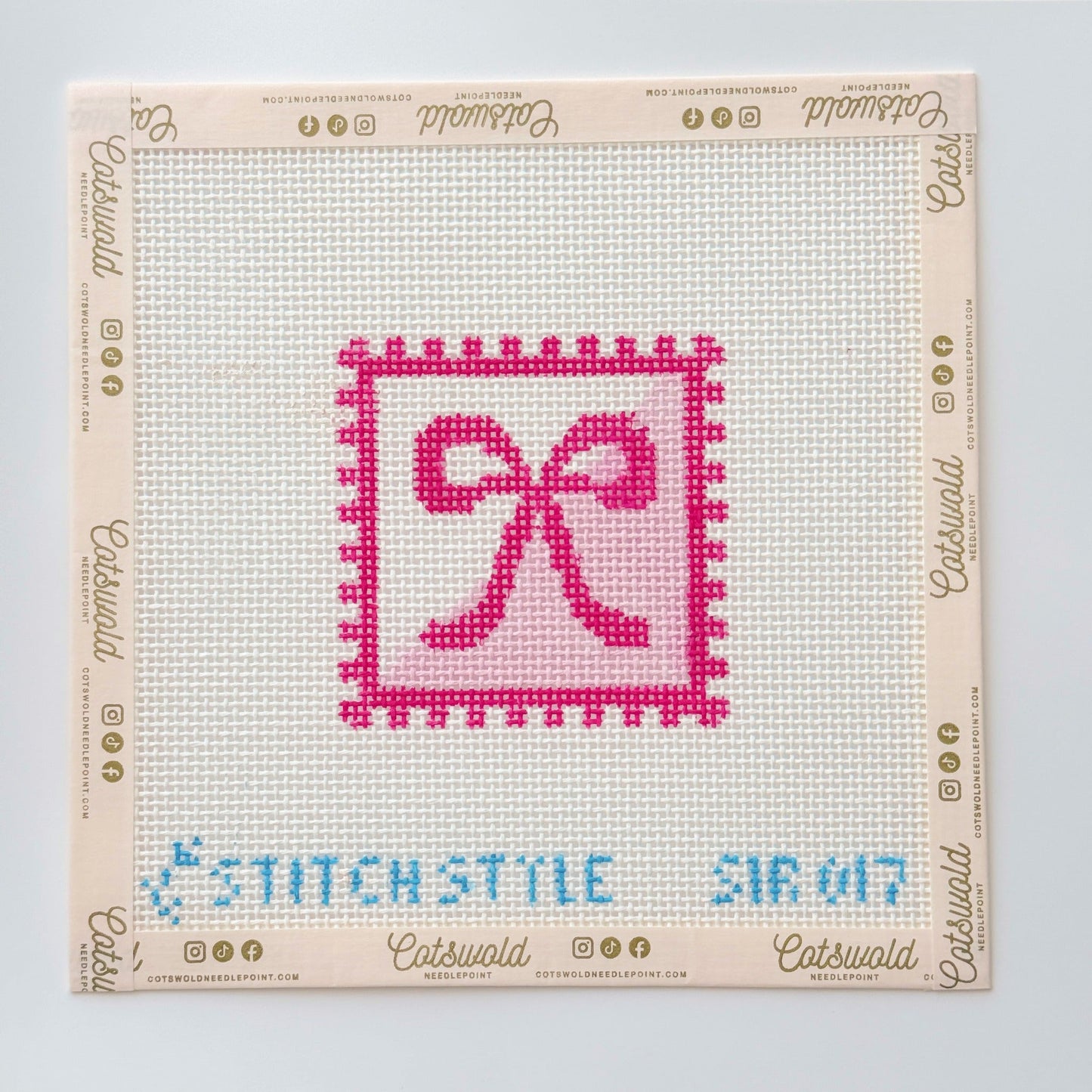 Sent With Love bow needlepoint canvas