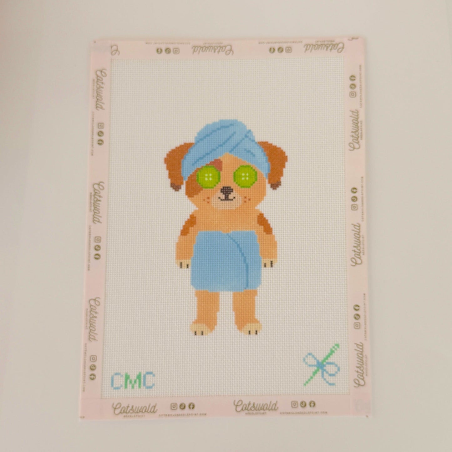 Spa Doggy needlepoint canvas