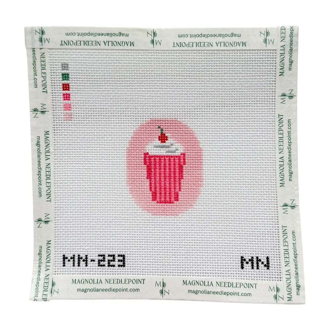 Strawberry Milkshake Mini Needlepoint Canvas