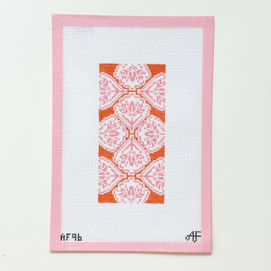 Medallion Orange Pink Sunglasses Case Needlepoint Canvas, 14 Mesh, 3.25" x 7" Design